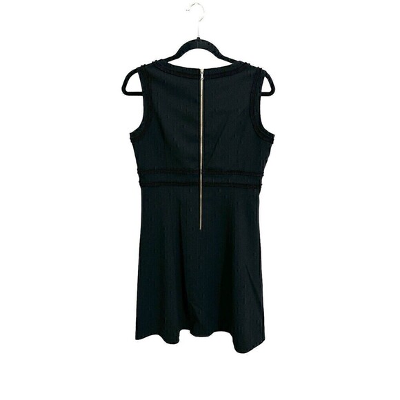 Nanette Nanette Lapore Dress Womens Size 6 Black Flocked Lace Crepe Sleeveless - Picture 2 of 7